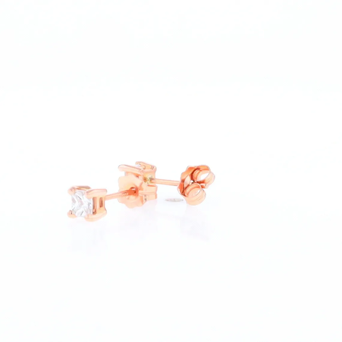 0.41ctw Princess Cut diamond Stud Earrings