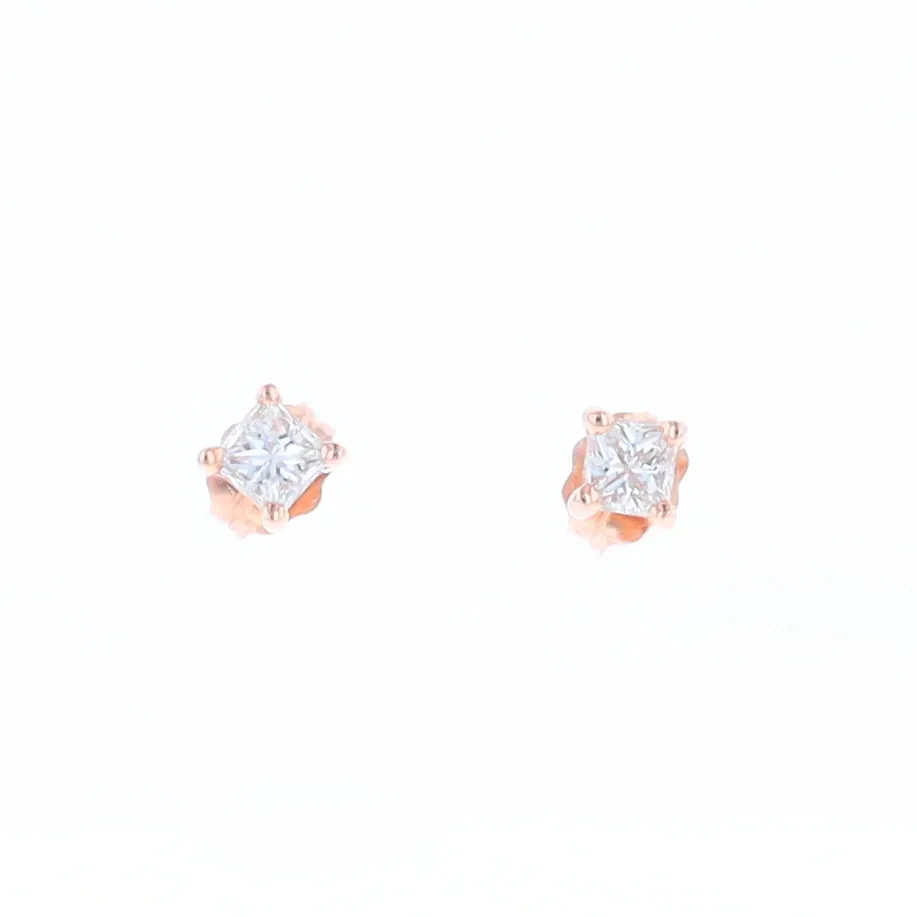 0.41ctw Princess Cut diamond Stud Earrings