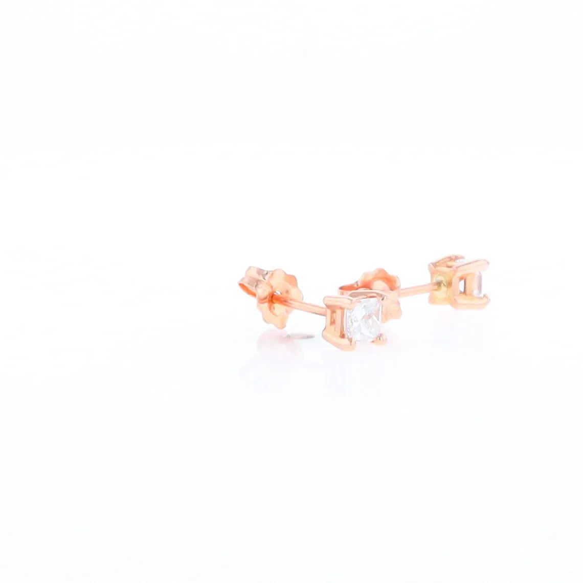 0.41ctw Princess Cut diamond Stud Earrings