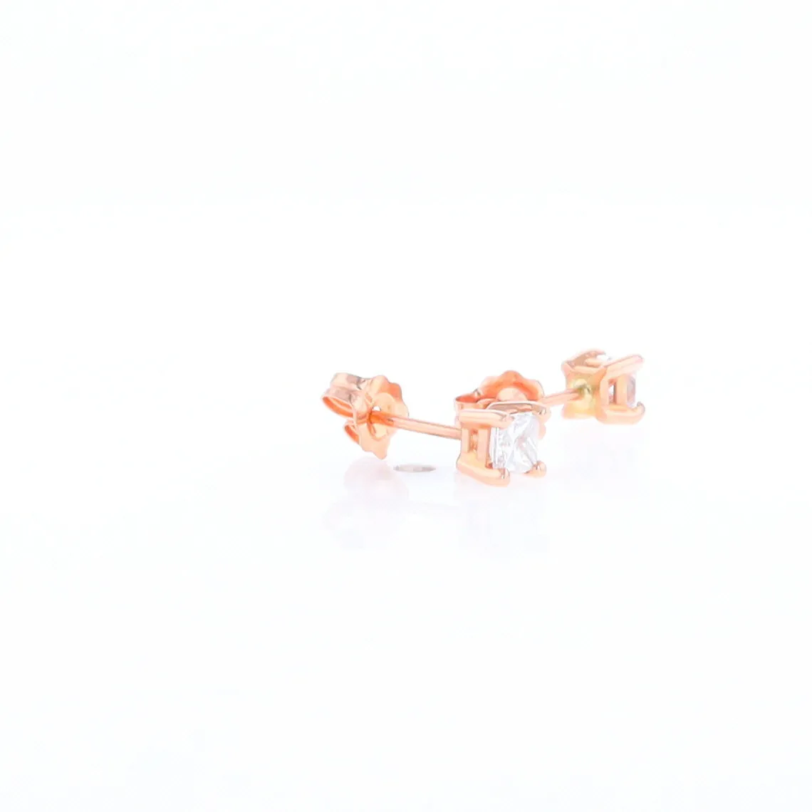 0.41ctw Princess Cut diamond Stud Earrings