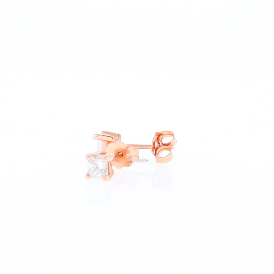 0.41ctw Princess Cut diamond Stud Earrings