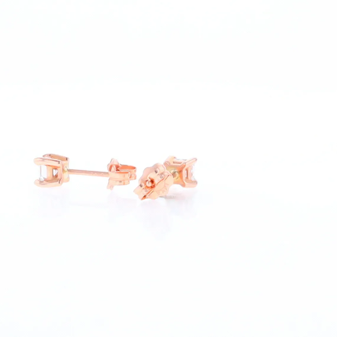 0.41ctw Princess Cut diamond Stud Earrings