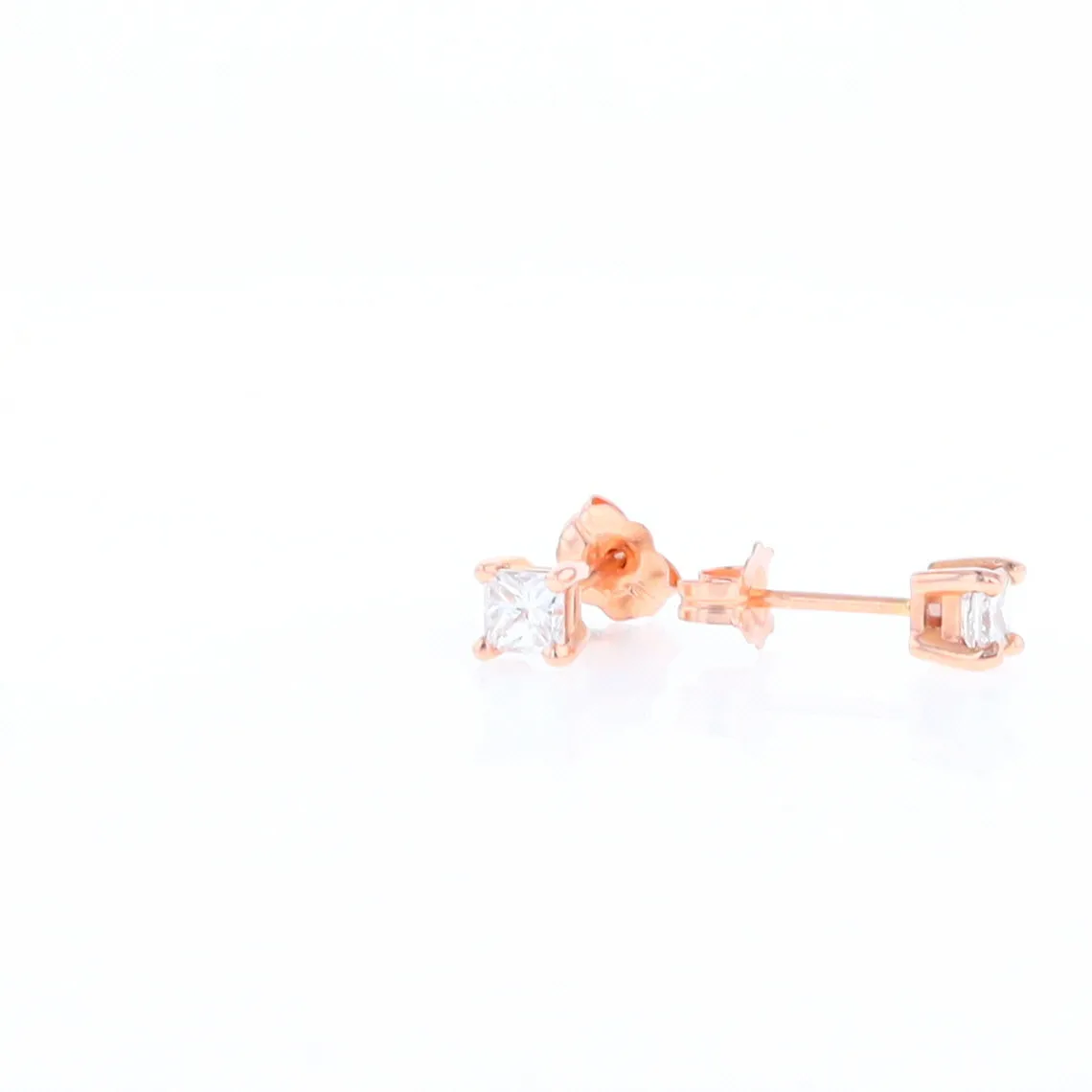 0.41ctw Princess Cut diamond Stud Earrings