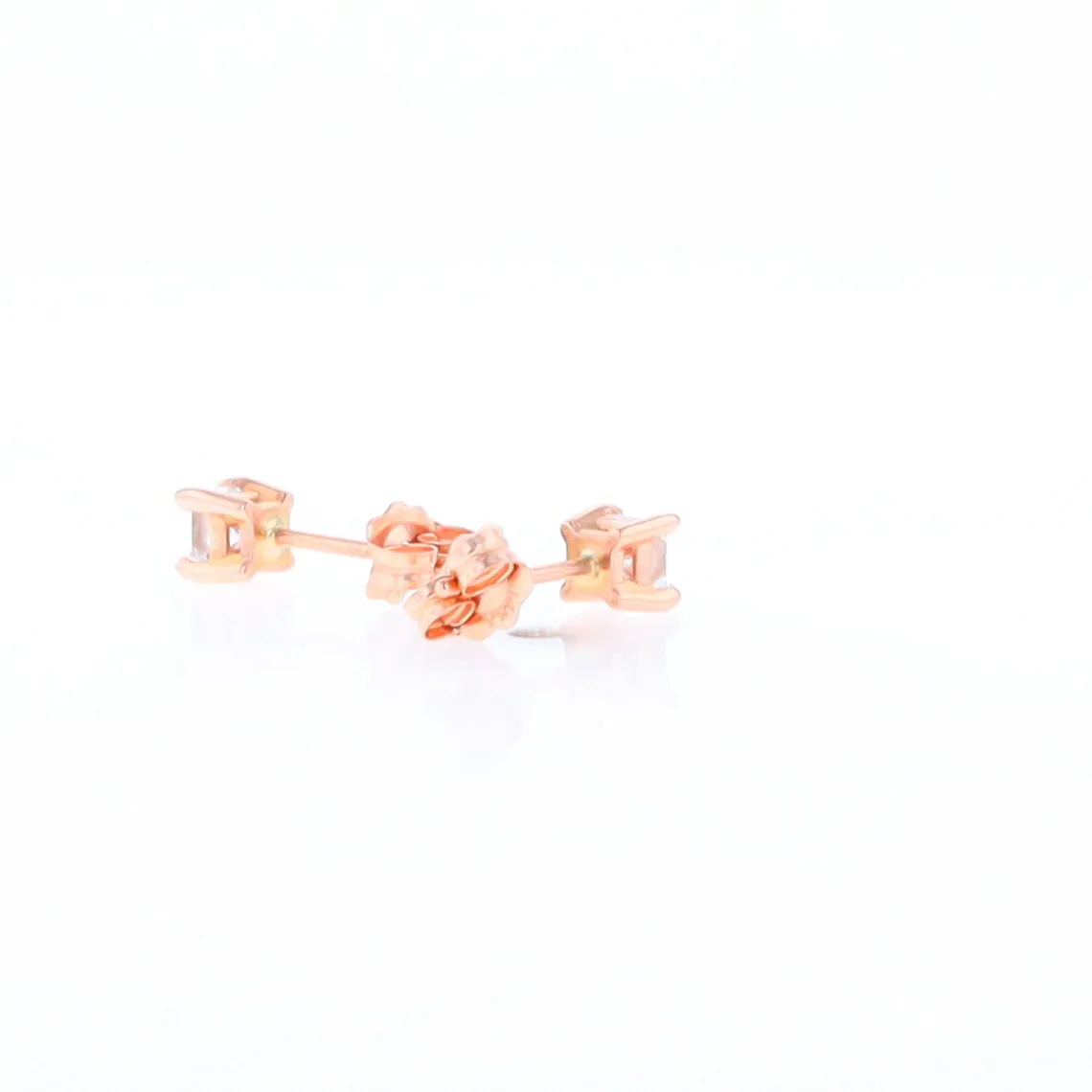 0.41ctw Princess Cut diamond Stud Earrings