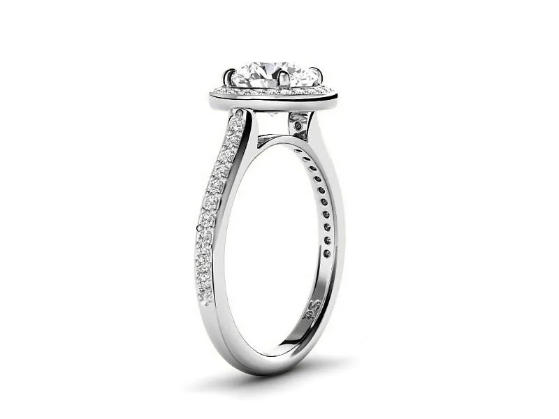 0.75-3.25 CT Round Cut Lab Grown Diamonds - Halo Ring