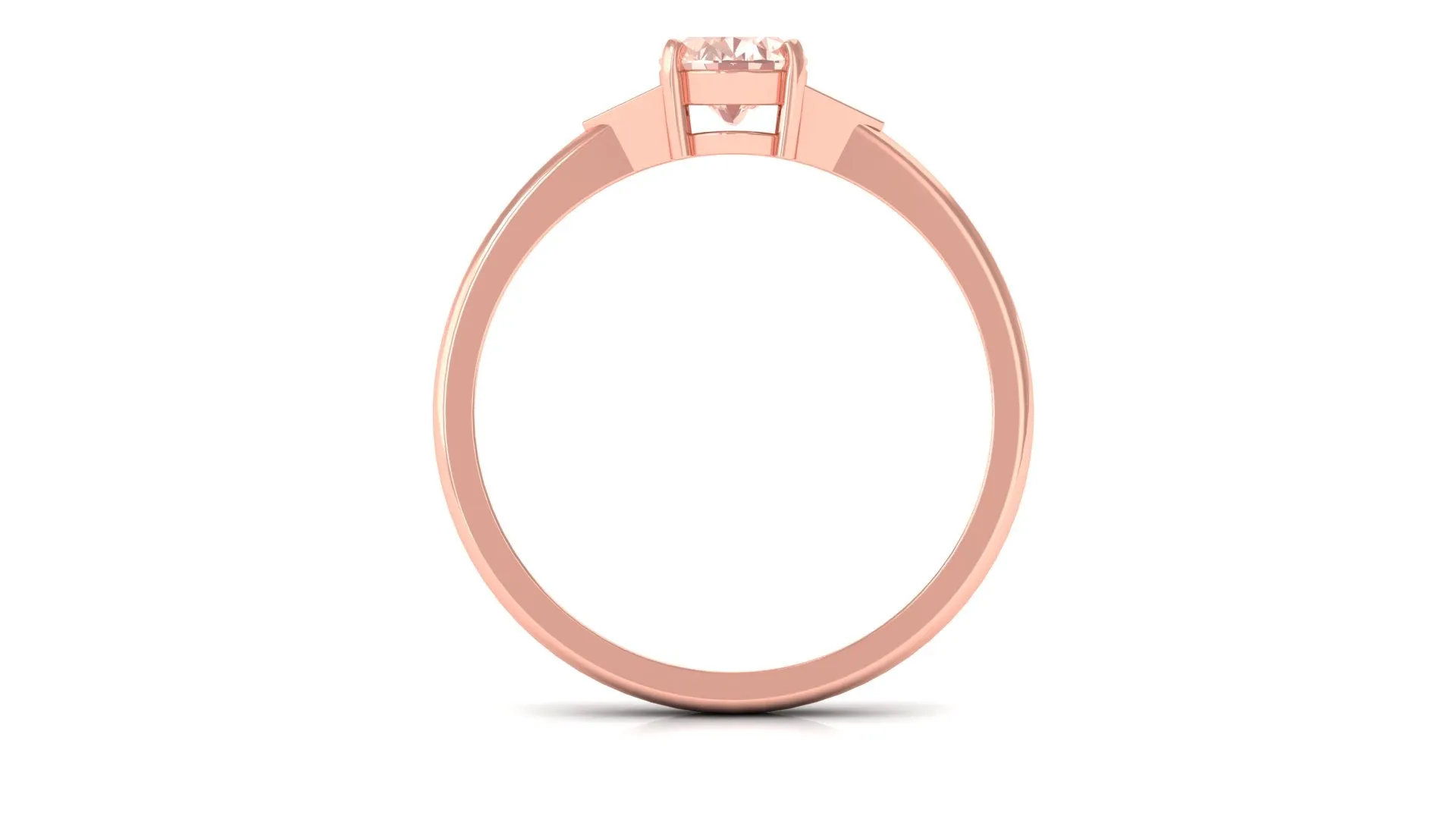 0.75 CT Oval Morganite Solitaire Ring with Diamond Accent