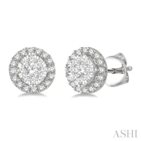 1/3 Ctw Lovebright Round Cut Diamond Stud Earrings in 14K White Gold