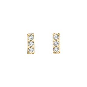 14K Gold .05 CTW Natural Diamond Bar Earrings