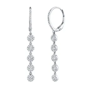 14k Gold 1.00 Carat Diamond Drop Earrings, Available in White, Rose and Yellow Gold