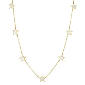 14k Gold & Pearl Star Necklace