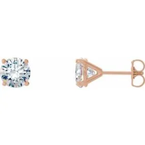 14K Rose 2 CTW Natural Diamond Cocktail-Style Earrings