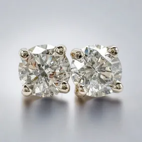 14K W Gold 0.53ctw F/I1 Lab-Created Diamond Earrings