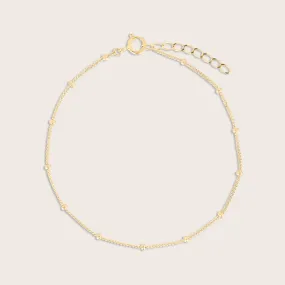 14k Yellow Gold Beaded Chain Bracelet