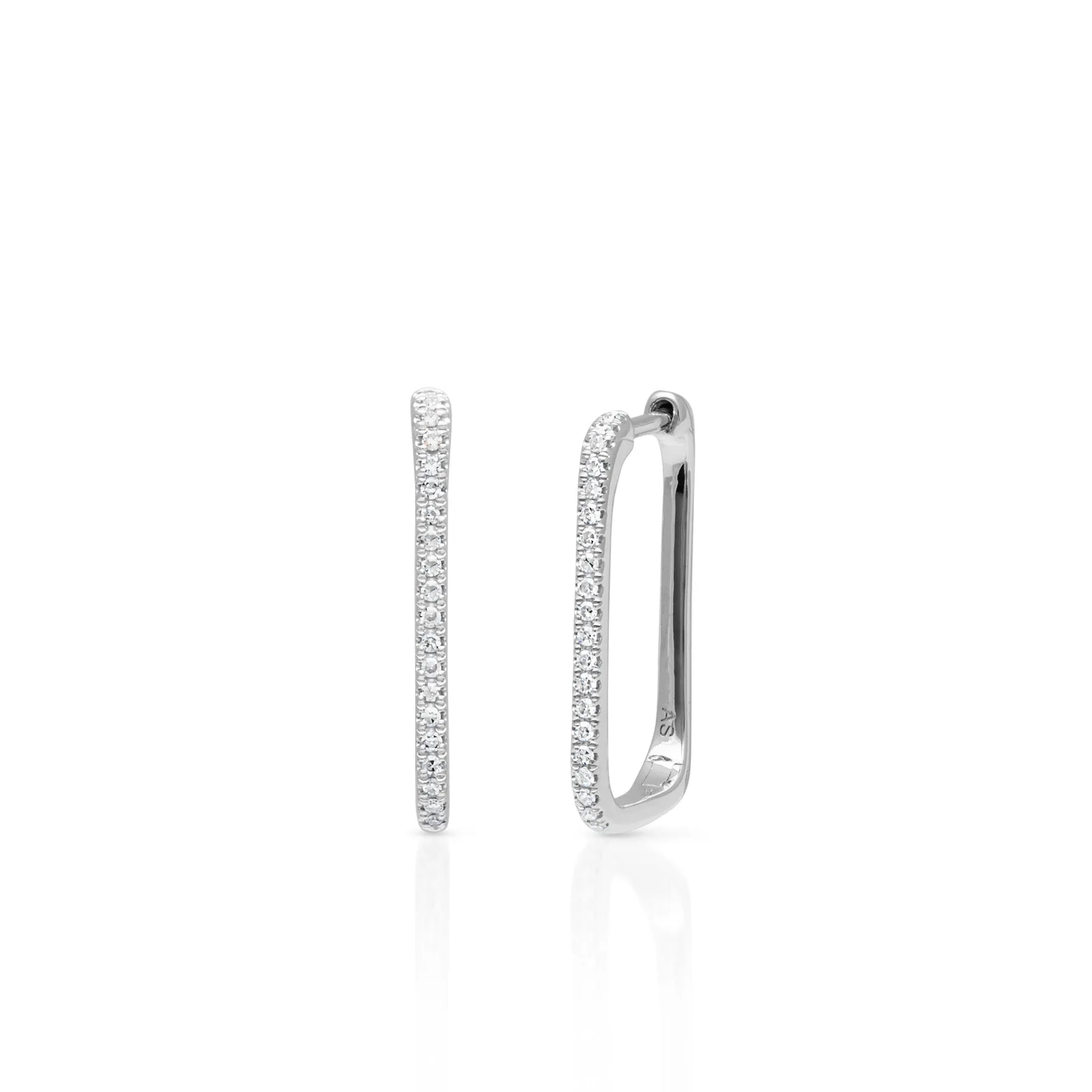 14KT White Gold Diamond London Hoop Earrings