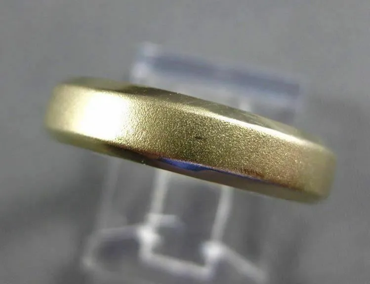 14KT YELLOW GOLD MATTE & SHINY CLASSIC WEDDING ANNIVERSARY BAND RING 4.5mm 23400