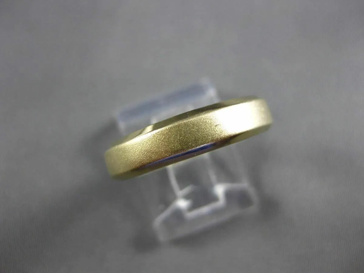 14KT YELLOW GOLD MATTE & SHINY CLASSIC WEDDING ANNIVERSARY BAND RING 4.5mm 23400