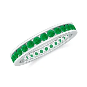 1.50 CT Emerald Channel Set Eternity Band Ring