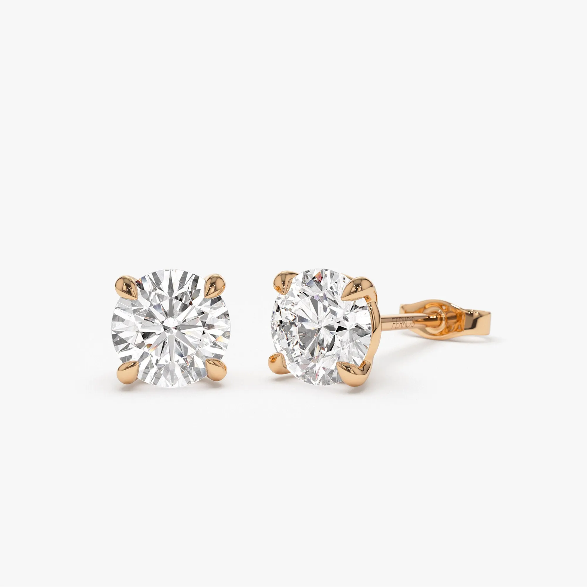 1.50 ctw 14k Classic Four Prong Round Lab Grown Diamond Studs - Riley