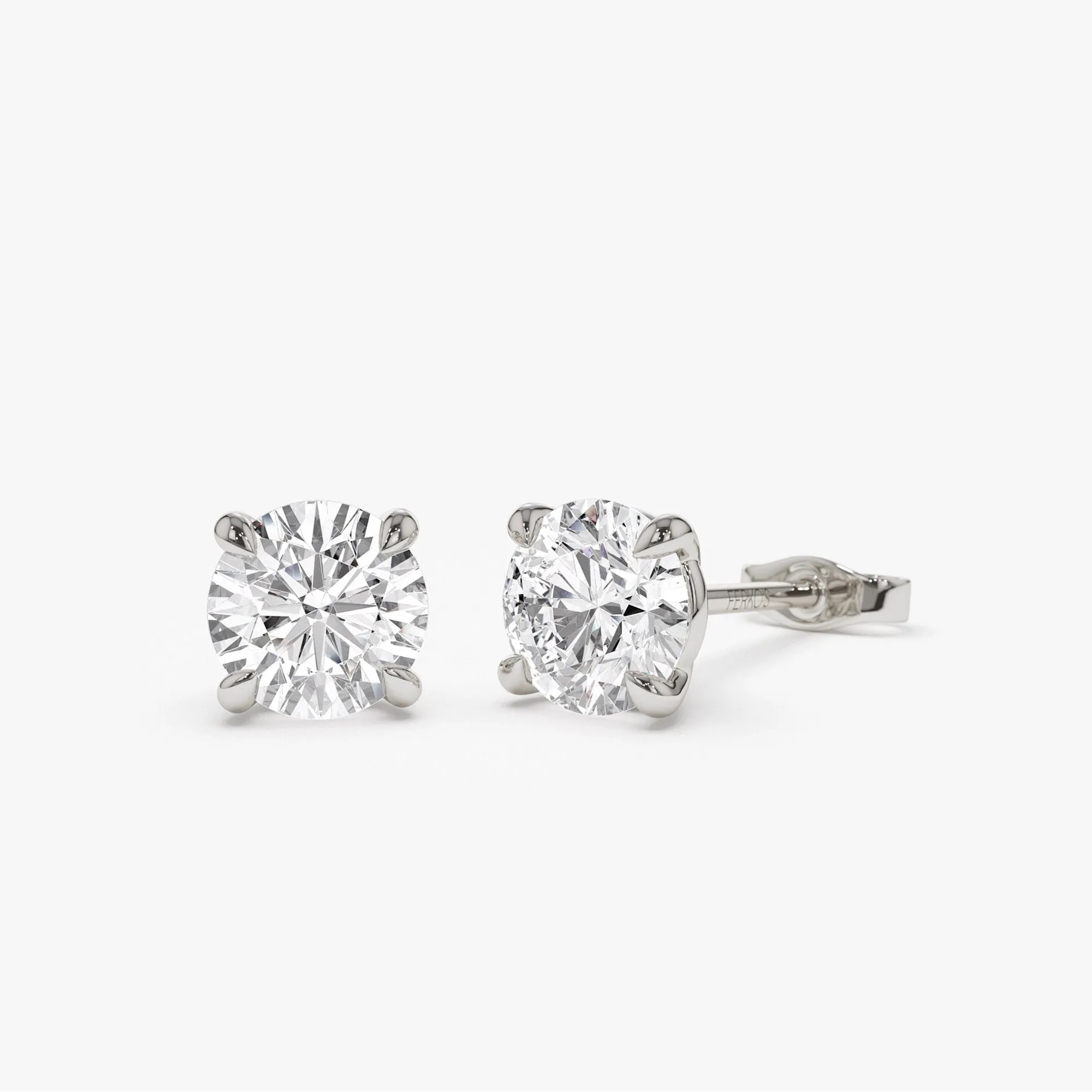 1.50 ctw 14k Classic Four Prong Round Lab Grown Diamond Studs - Riley