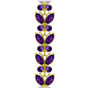 16.5 Carat 14K Solid Yellow Gold Butterfly Bracelet Amethyst