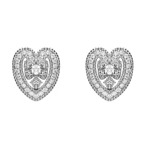 18ct White Gold  0.15ct Diamond House Style Leaf Stud Earrings