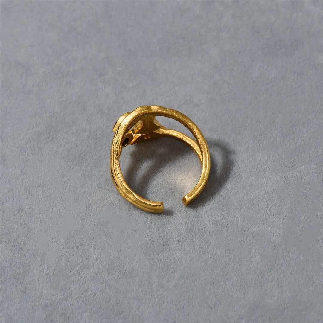 18K Gold Face Ring