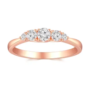 18K Rose Gold Diamond Trilogy Ring