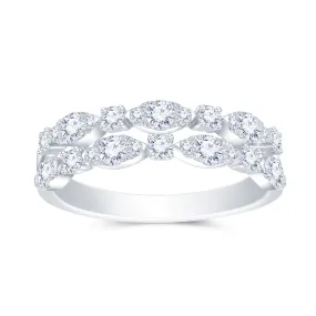 18K White Gold Diamond Ladies Ring