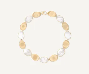 18K Yellow Gold Necklace with Mother of Pearl