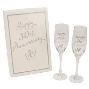 30th Anniversary Champagne Glasses