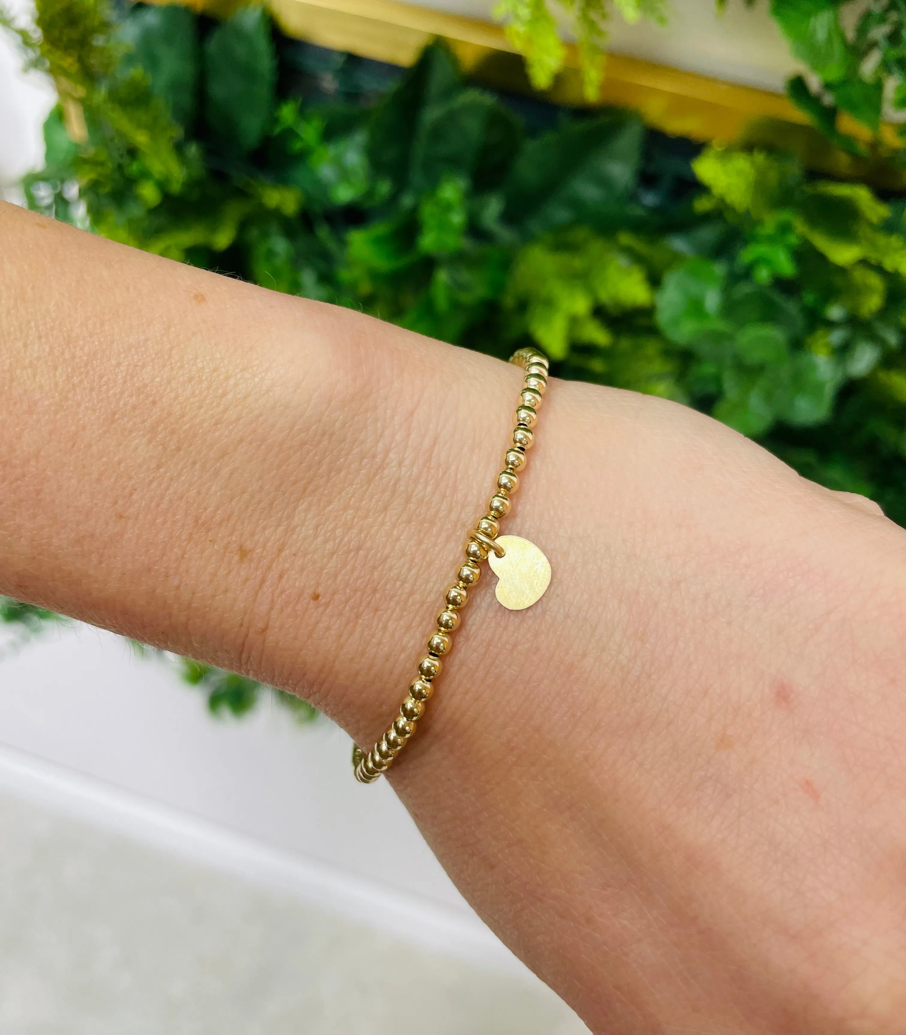 3mm Gold Filled Karma Waterproof Bracelet with Luxe Heart