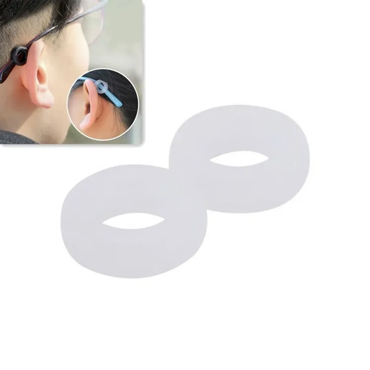 5 Pairs Glasses Ear Hooks Round Anti Slip Silicone Grips Eyeglasses Accessories(White)