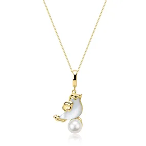 6-7mm Pearl Mother of Pearl Bird Pendant