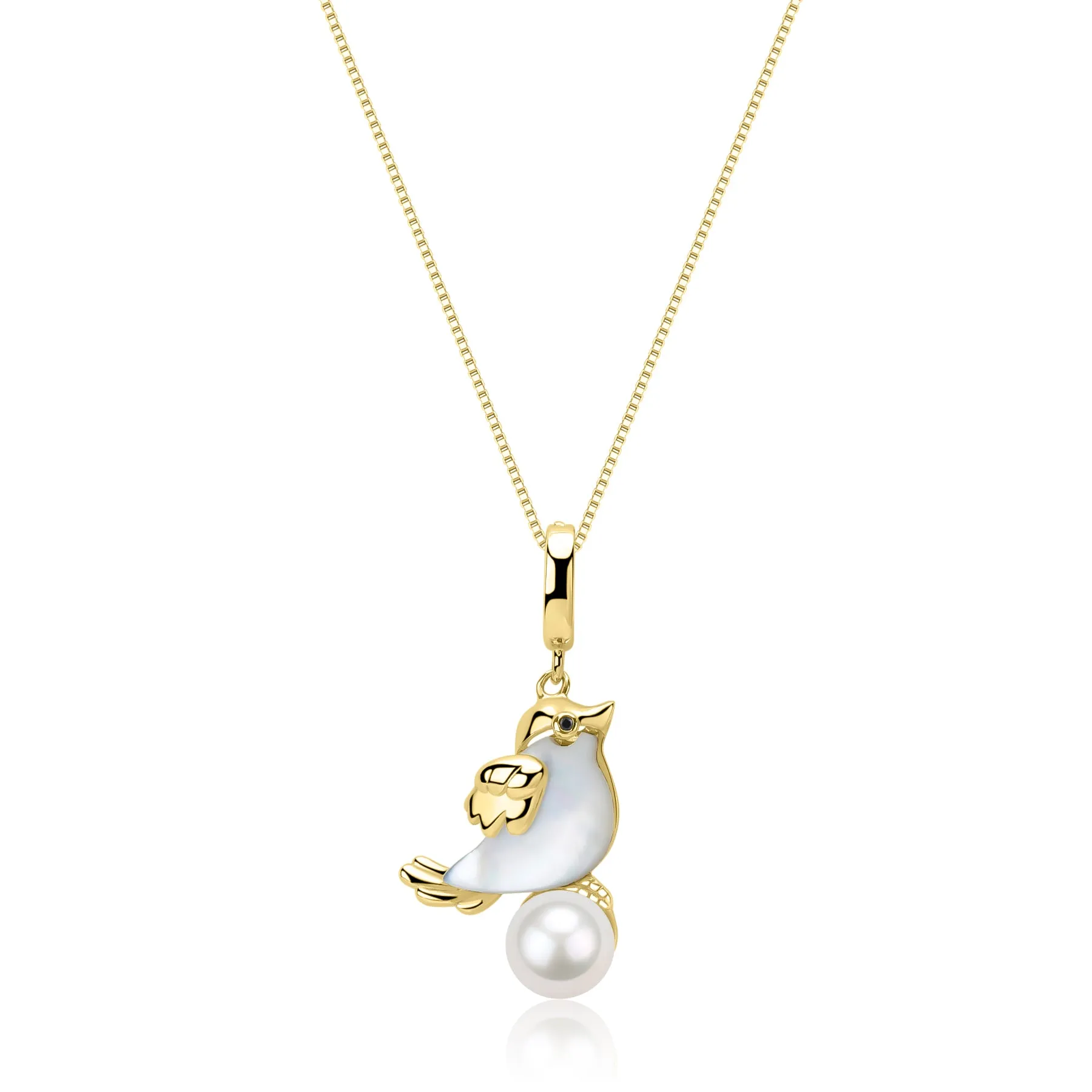 6-7mm Pearl Mother of Pearl Bird Pendant