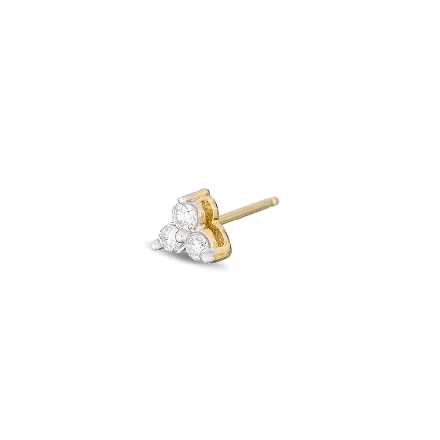 Adina - Diamond Cluster Posts Yellow Gold