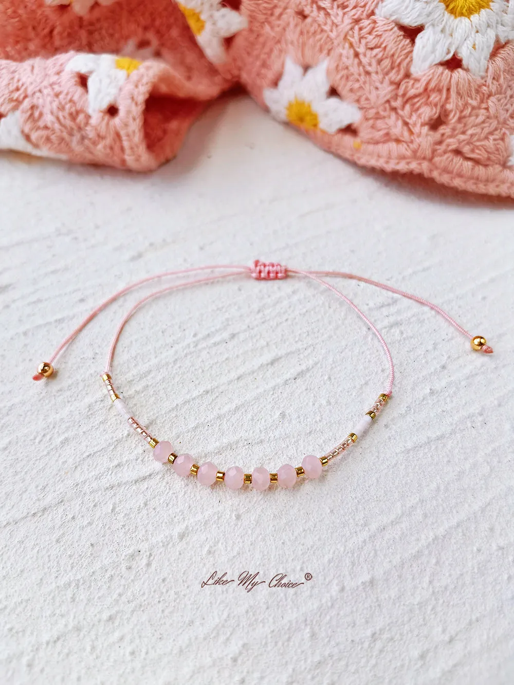 Adjustable Drawstring Beaded Bracelet