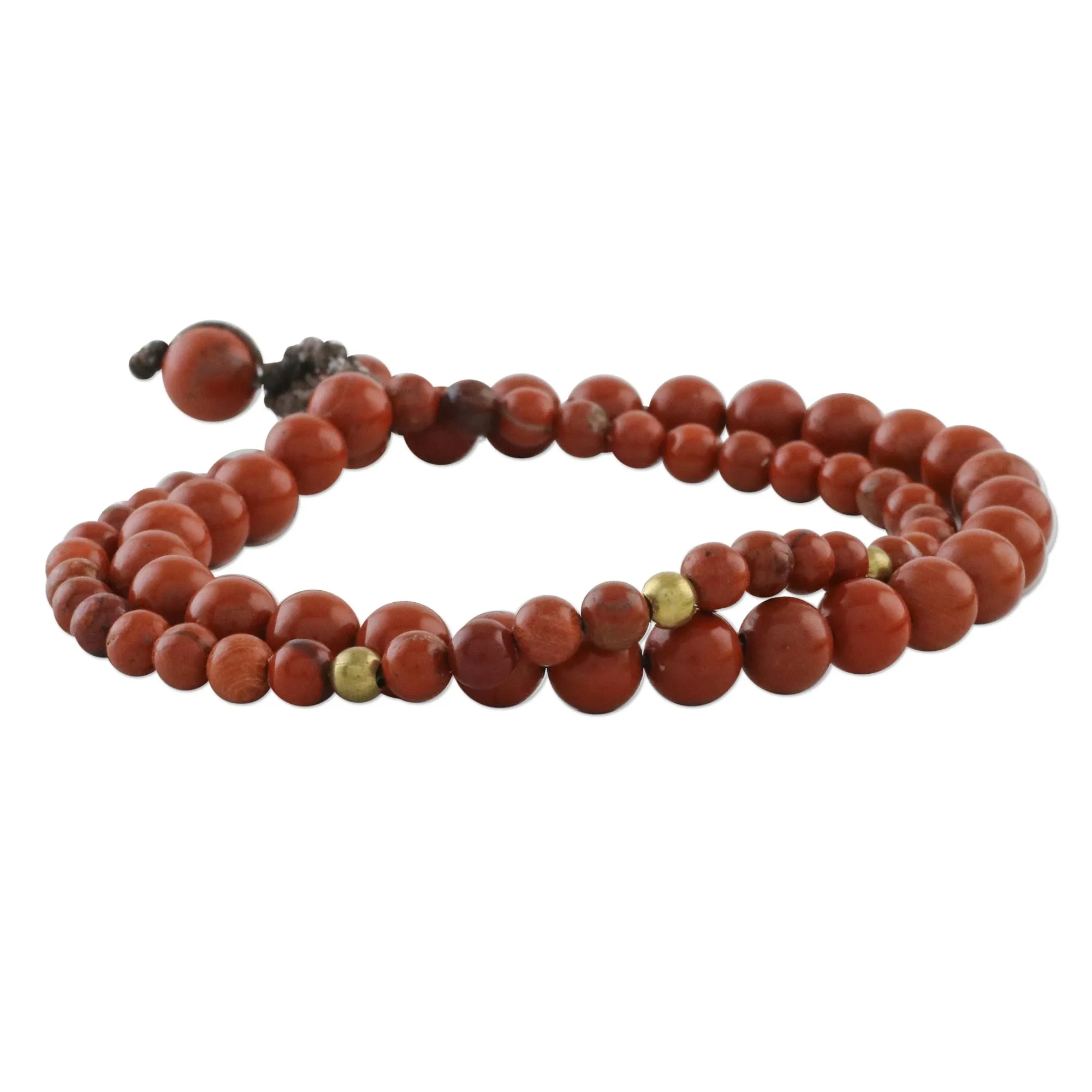 Adjustable Jasper Beaded Bracelet from Thailand - Double Beauty | NOVICA