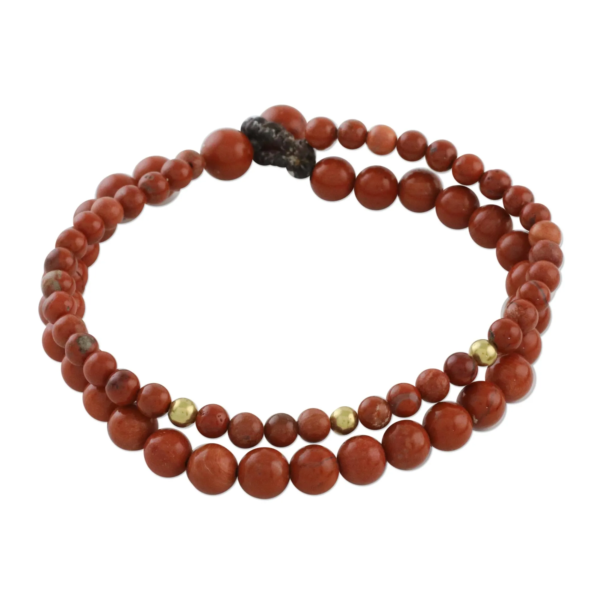 Adjustable Jasper Beaded Bracelet from Thailand - Double Beauty | NOVICA