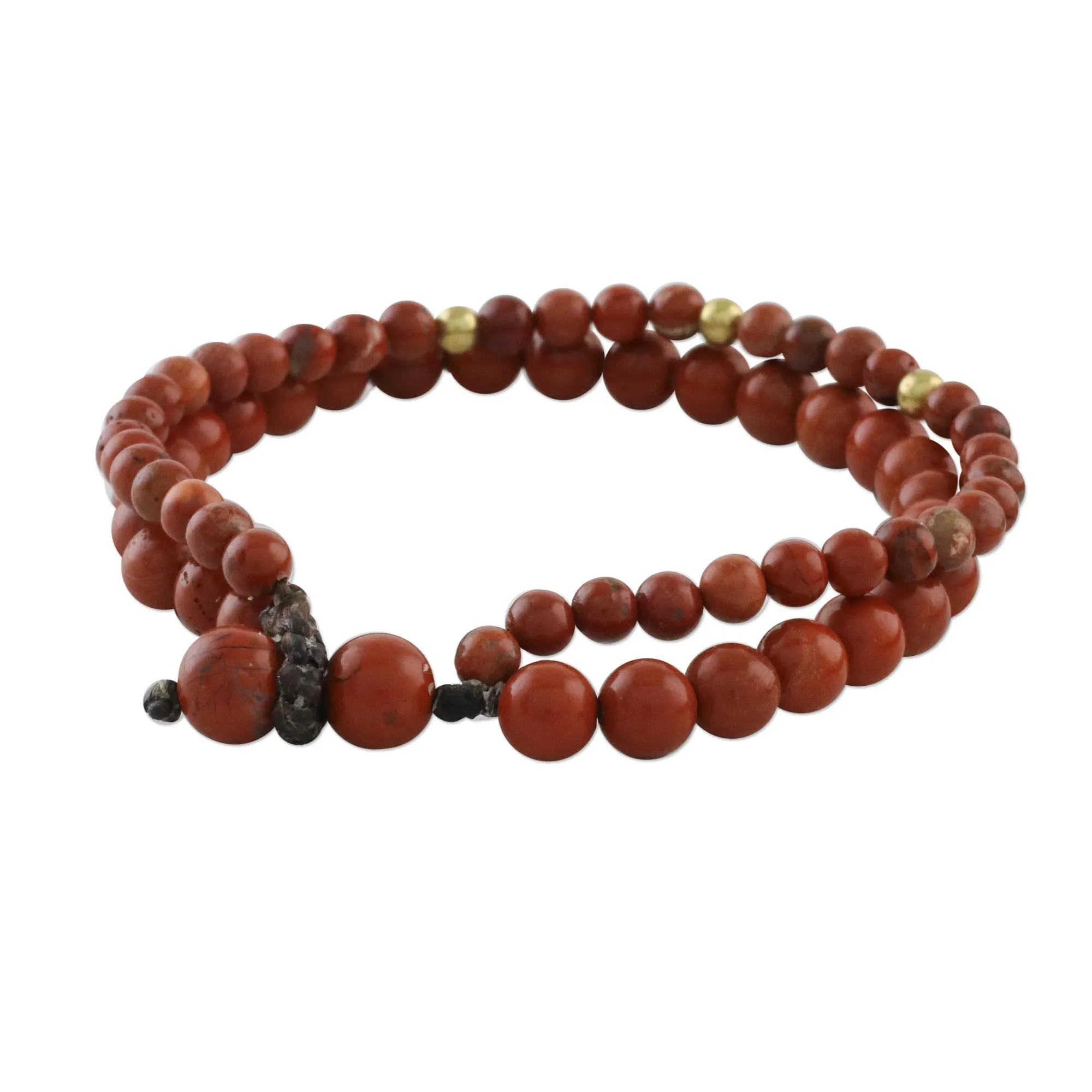 Adjustable Jasper Beaded Bracelet from Thailand - Double Beauty | NOVICA