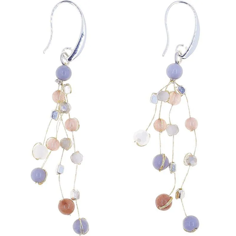 Akha Floating Earrings in Pearl