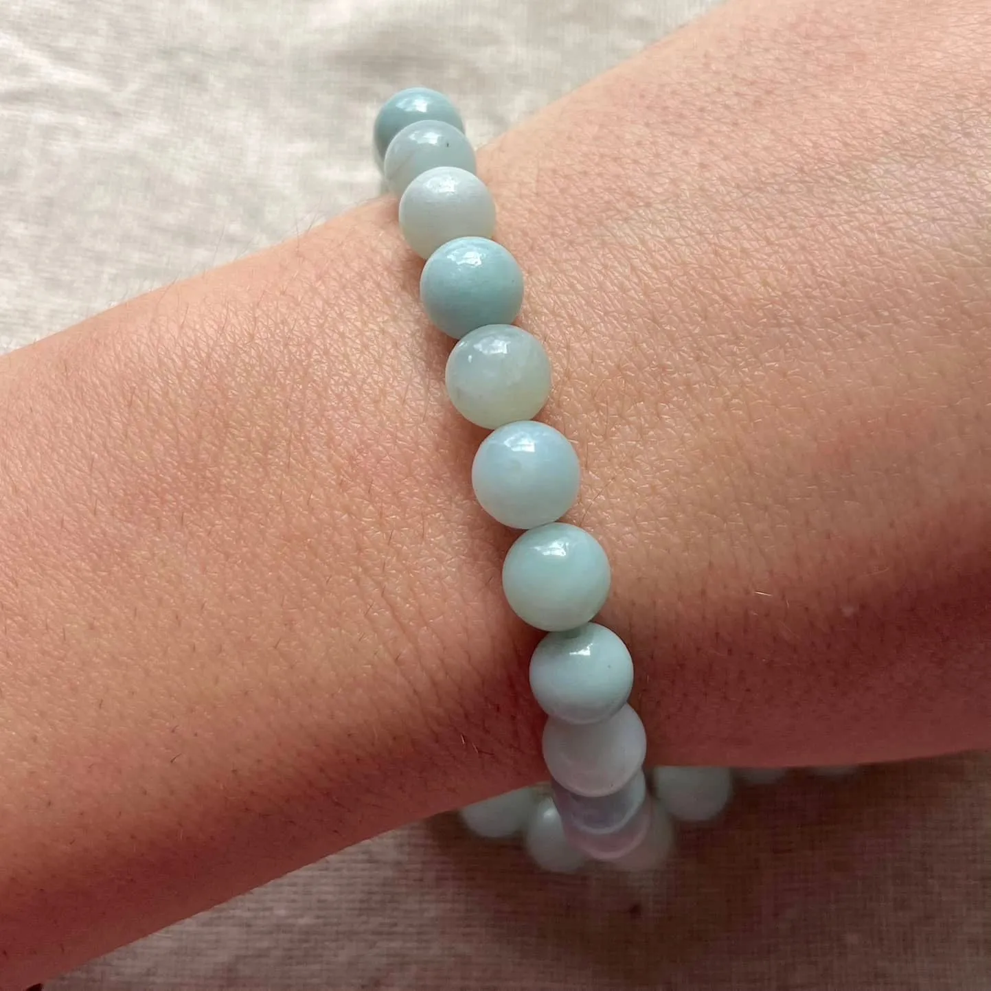 Amazonite 8mm Beaded Bracelet - Peace