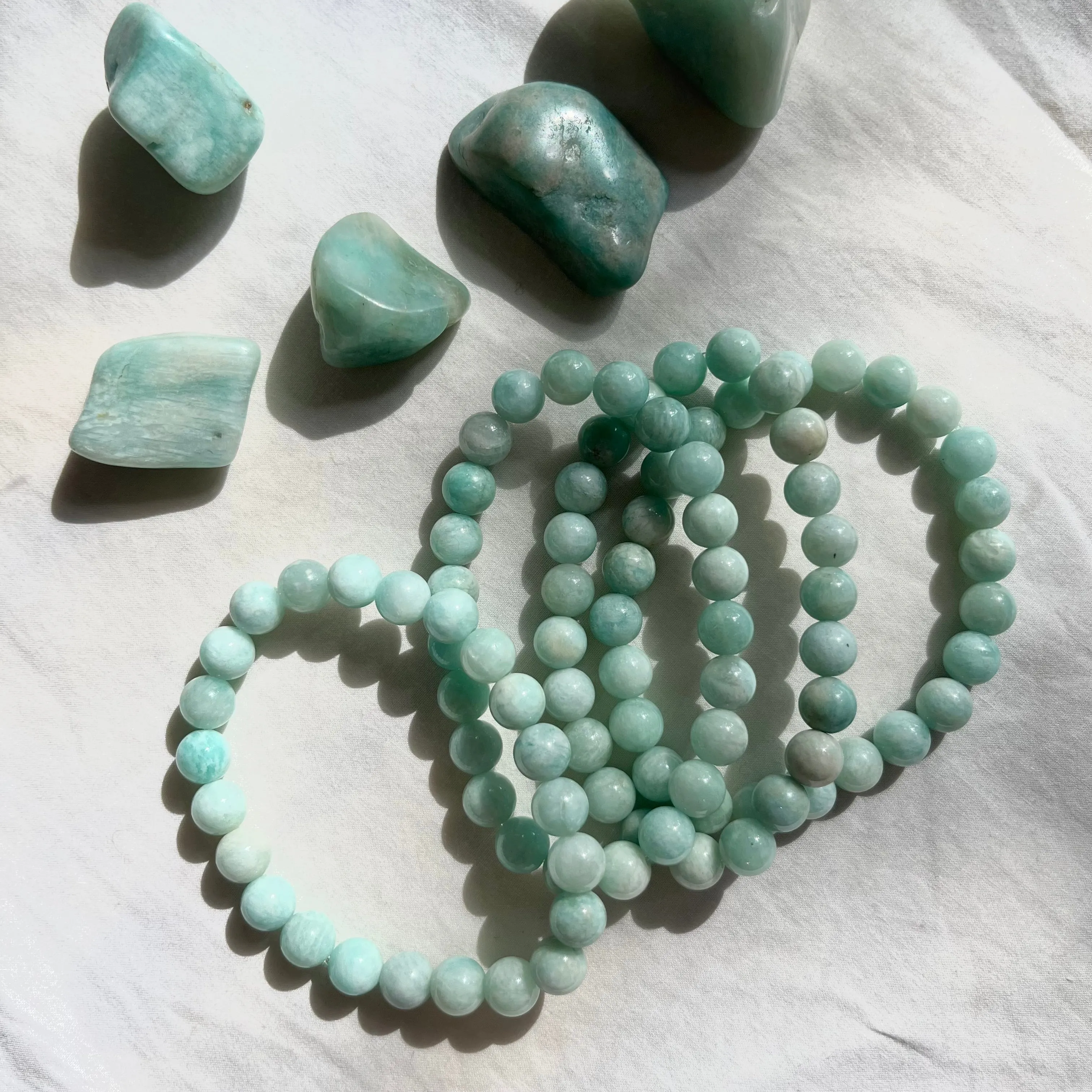 Amazonite 8mm Beaded Bracelet - Peace