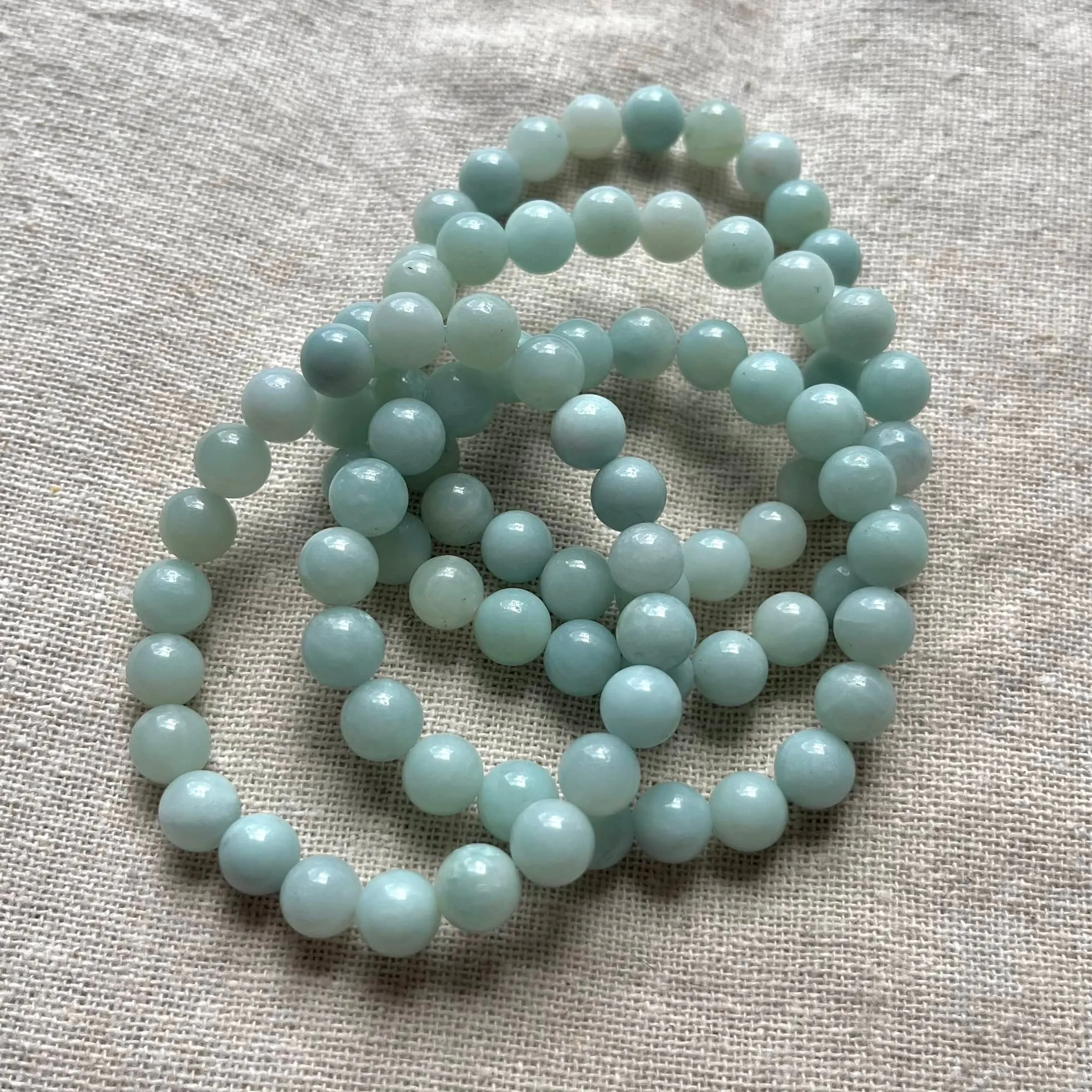 Amazonite 8mm Beaded Bracelet - Peace