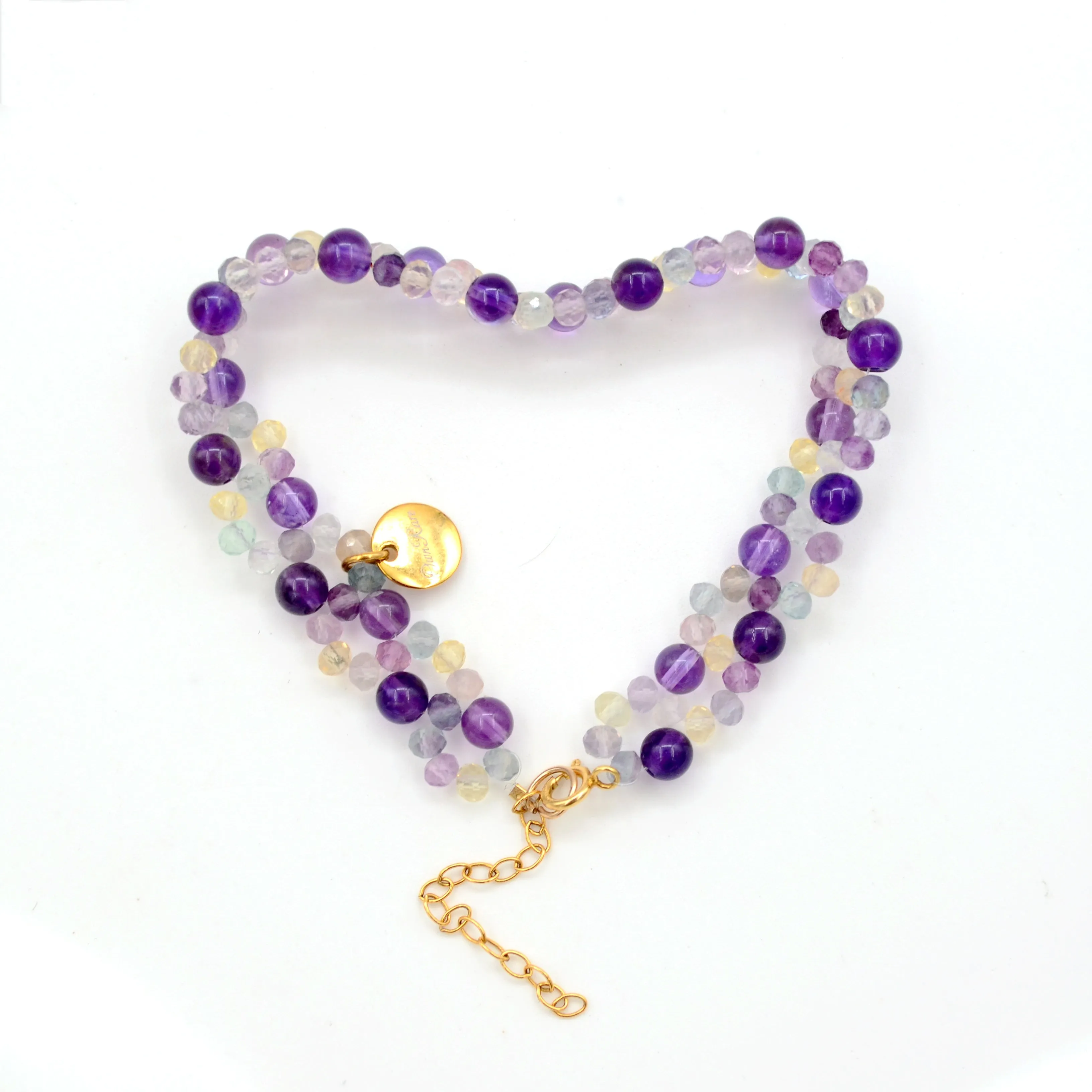 Amethyst & Multi-Color Fluorite Emotional Healing Bracelet