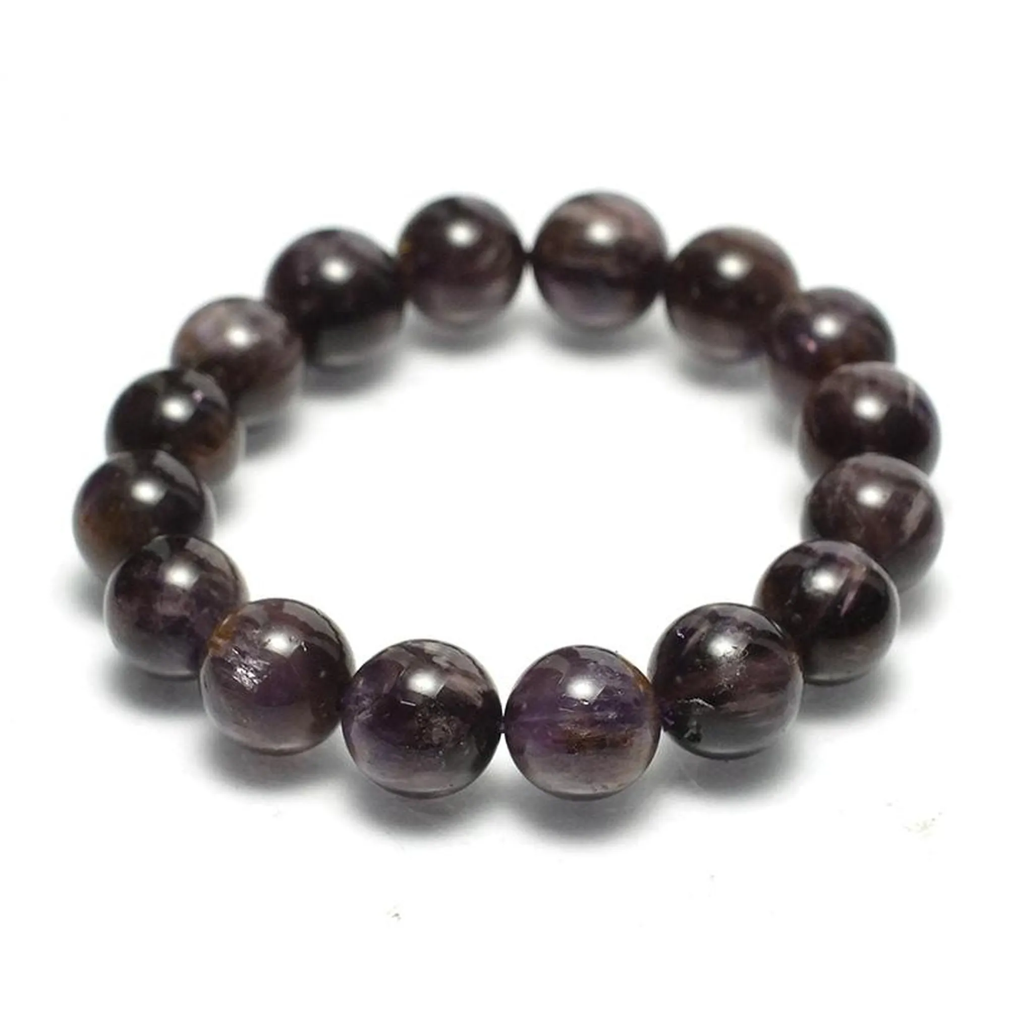 Amethyst Cacoxenite Stretch Bracelet 12mm,13mm,14mm