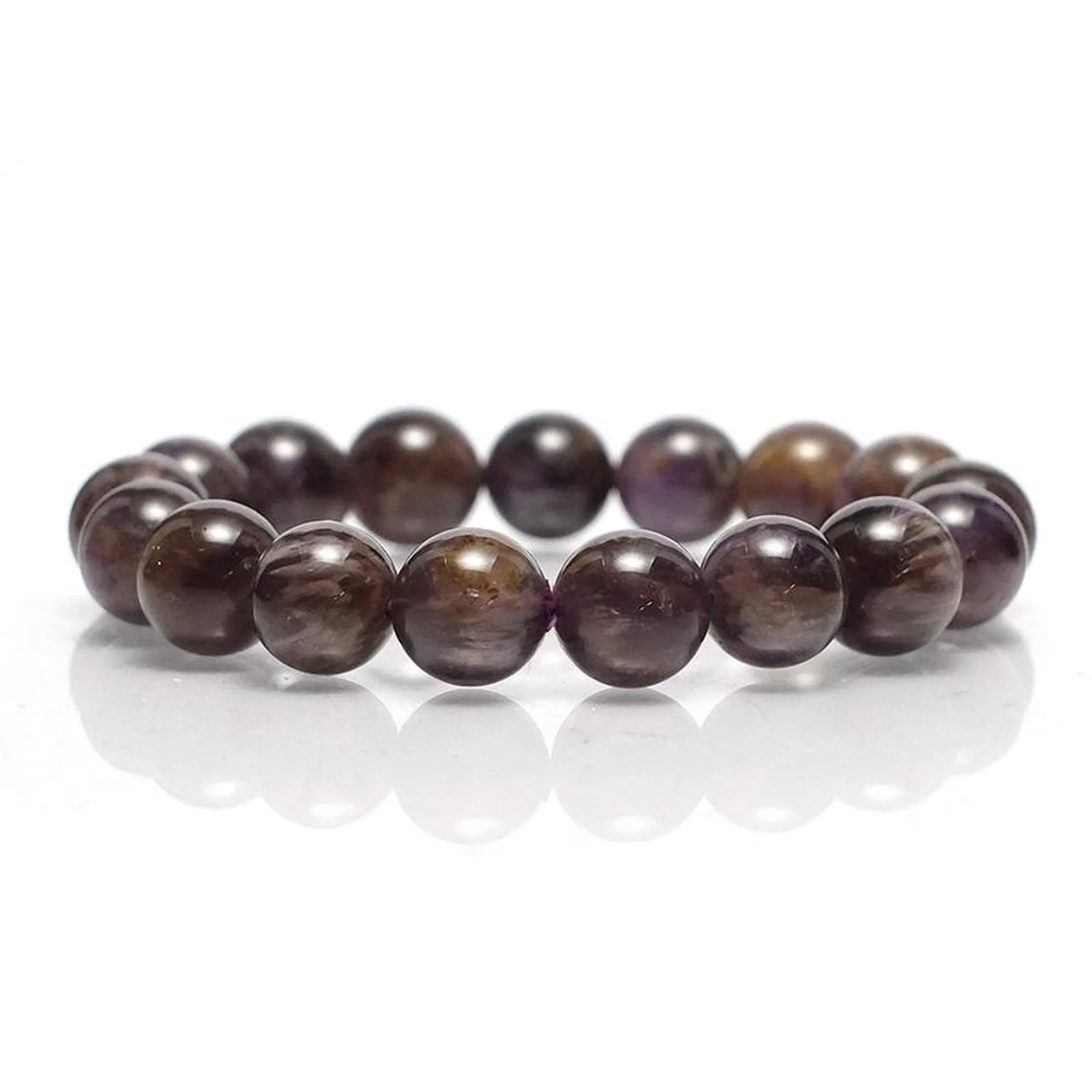 Amethyst Cacoxenite Stretch Bracelet 12mm,13mm,14mm