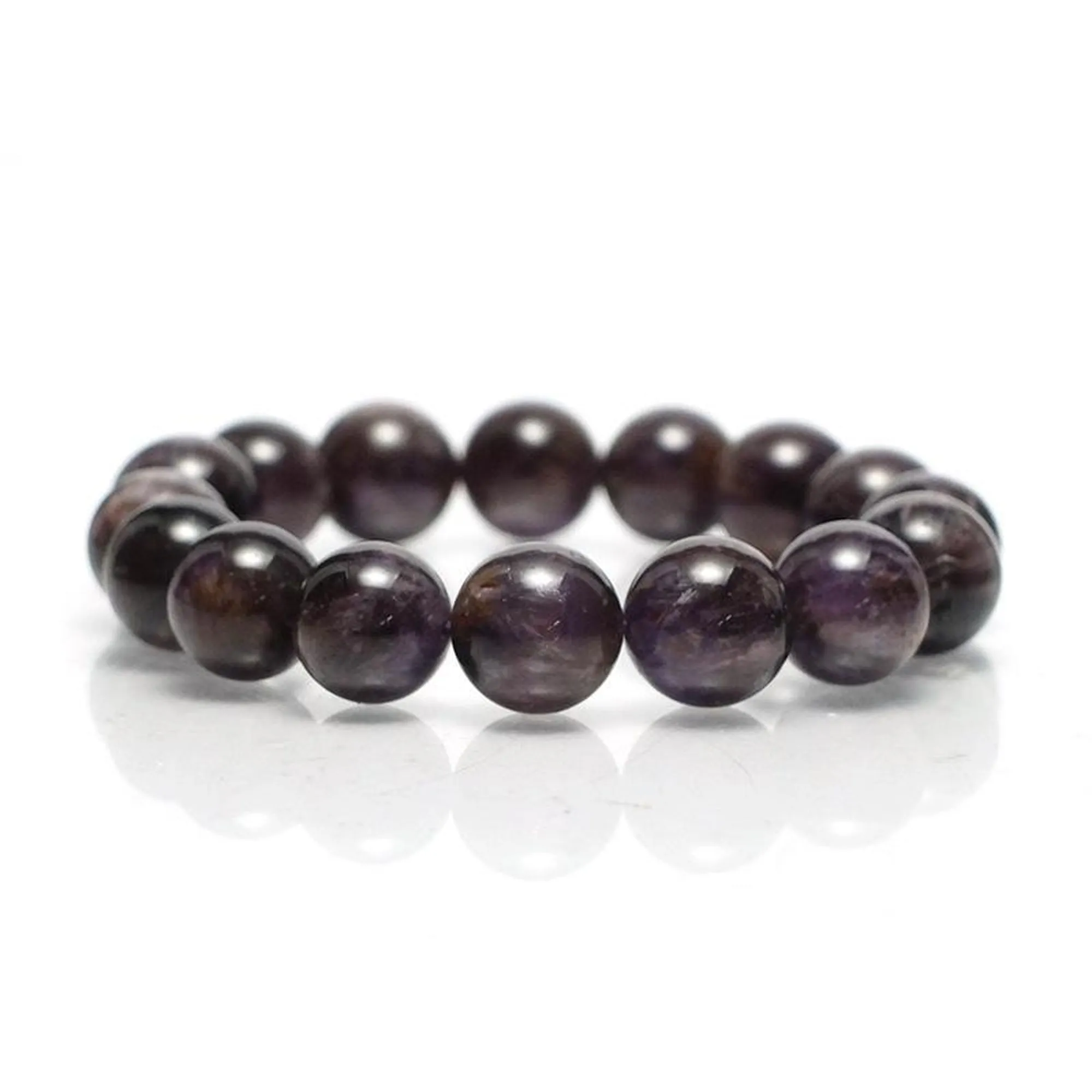 Amethyst Cacoxenite Stretch Bracelet 12mm,13mm,14mm