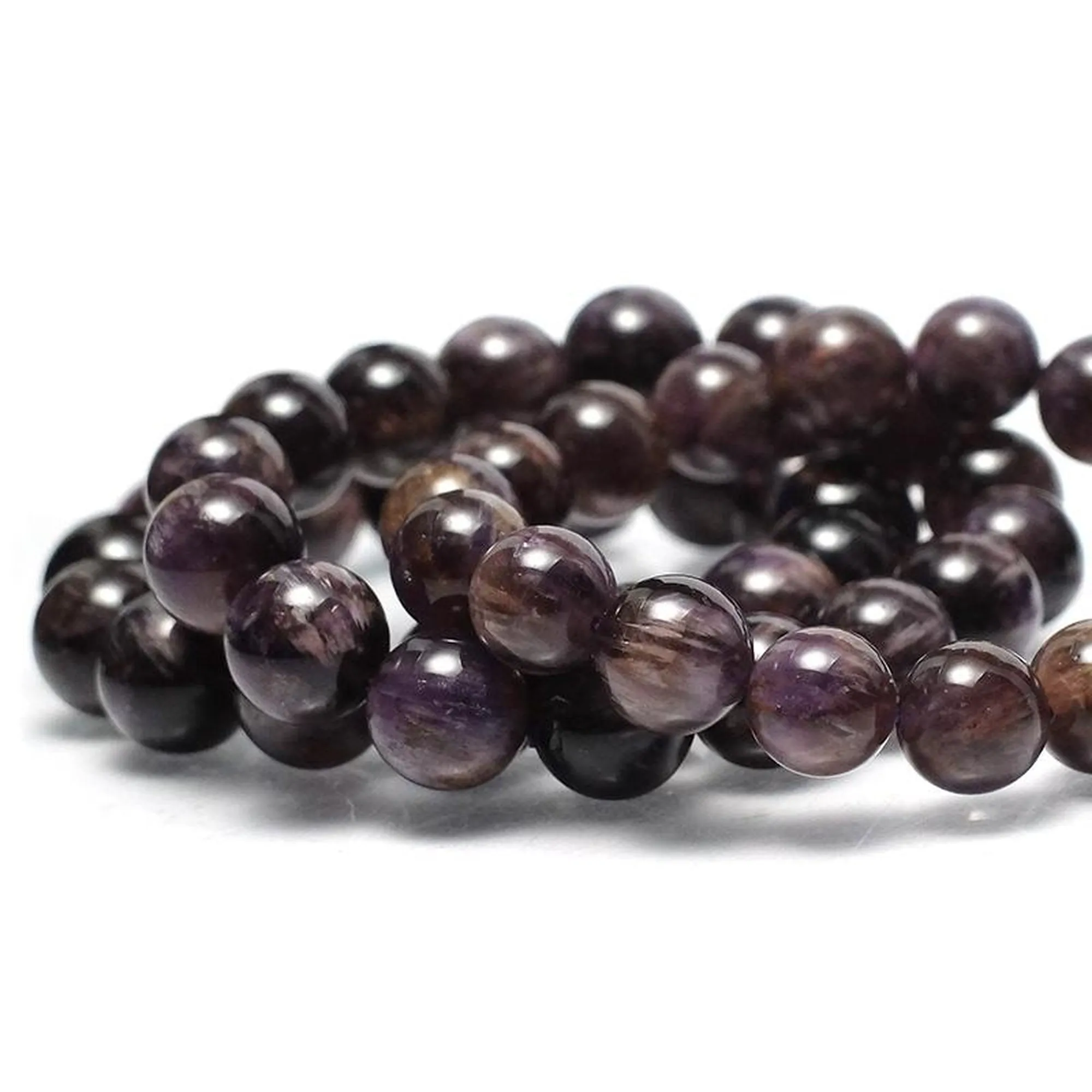 Amethyst Cacoxenite Stretch Bracelet 12mm,13mm,14mm