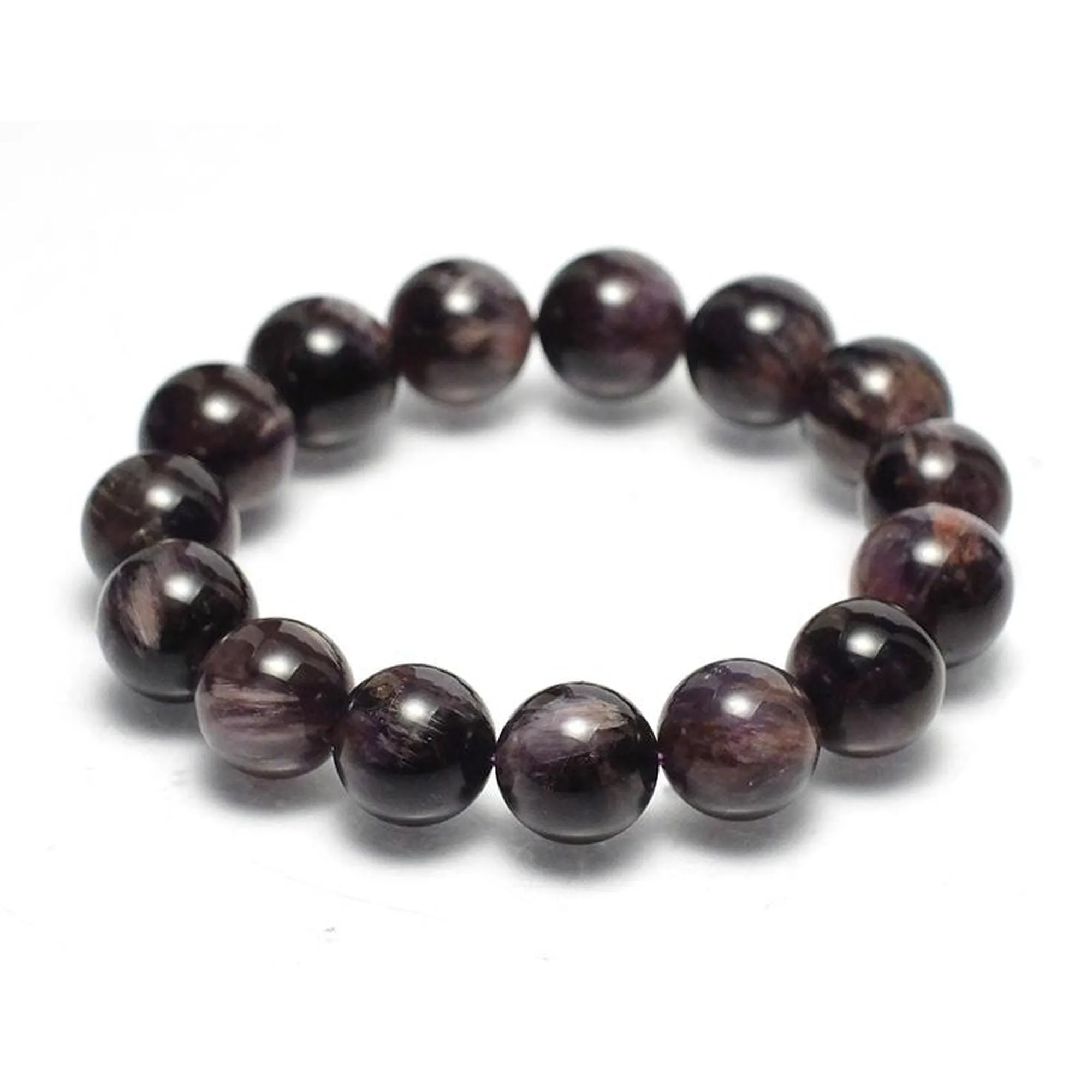 Amethyst Cacoxenite Stretch Bracelet 12mm,13mm,14mm