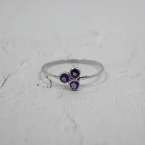 Amethyst Cluster Sterling Silver Ring